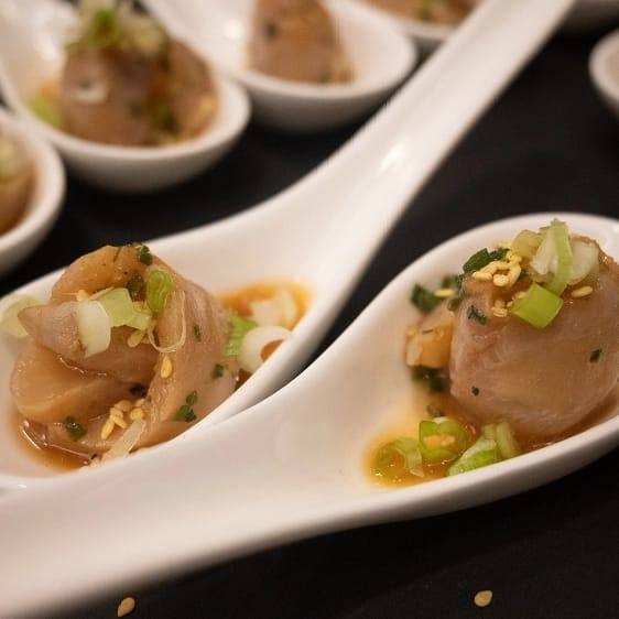Canapés served on tasting spoons
